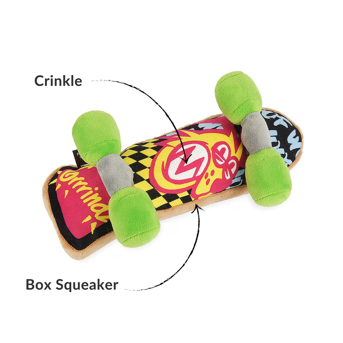 Rose & Lee Co Dog Toy, Skateboard Pets