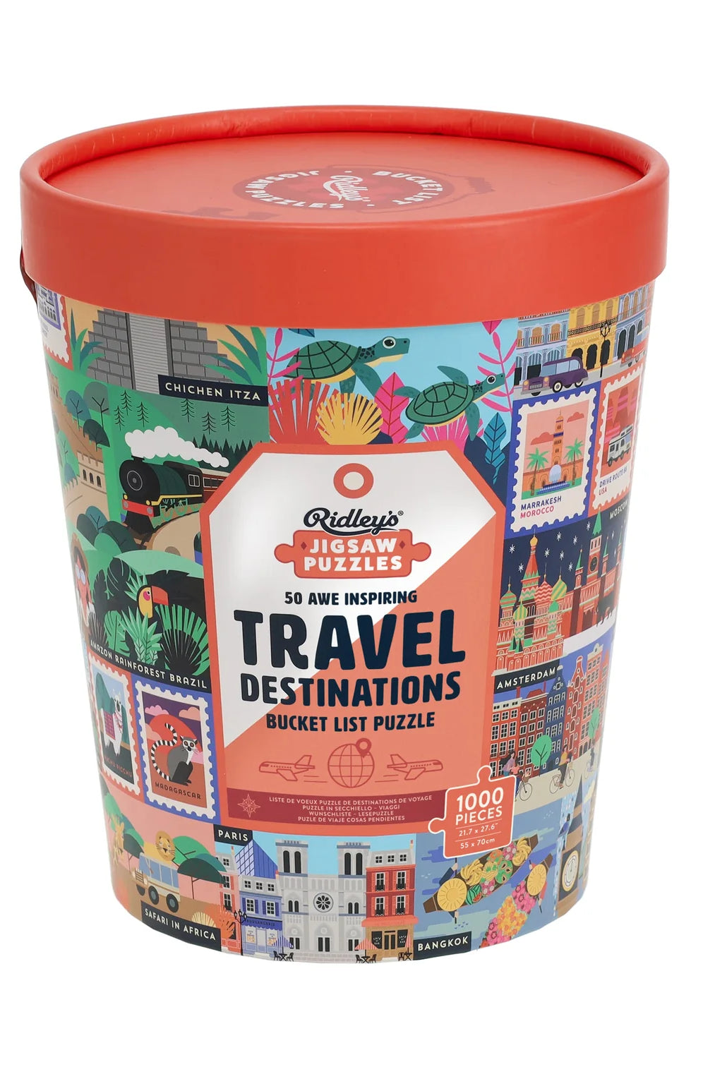 Rose & Lee Co 1000 Piece Puzzle, 50 Travel Destinations Home & Gifts