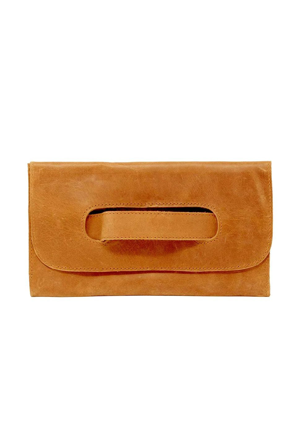 Rose & Lee Co Mare Handle Clutch, Cognac Bags