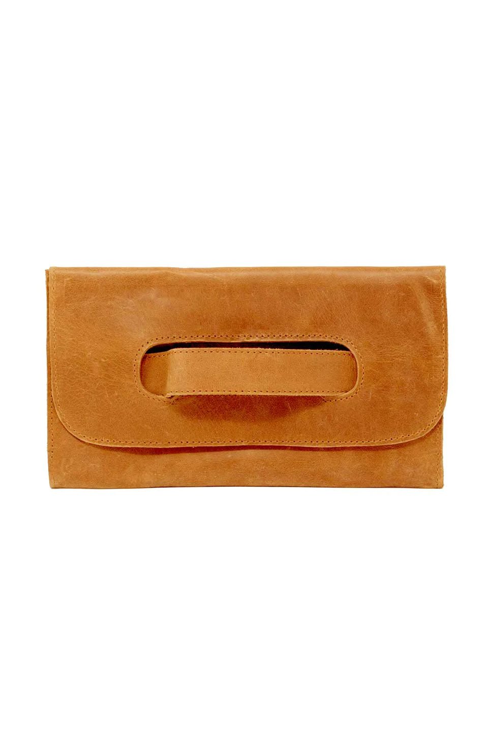 Rose & Lee Co Mare Handle Clutch, Cognac Bags