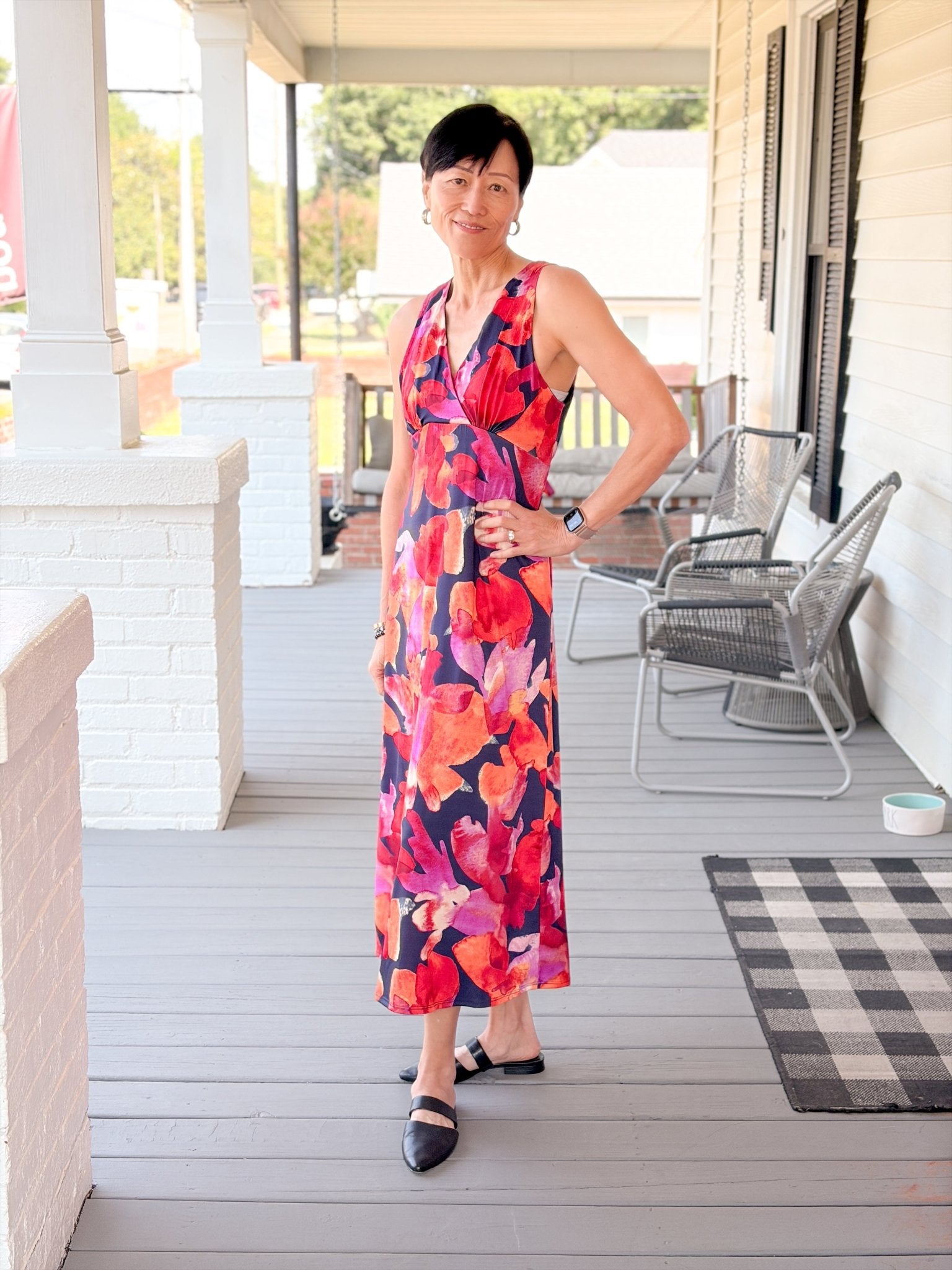 Rose & Lee Co Adele Dress, Navy/Multi Floral Event Dress