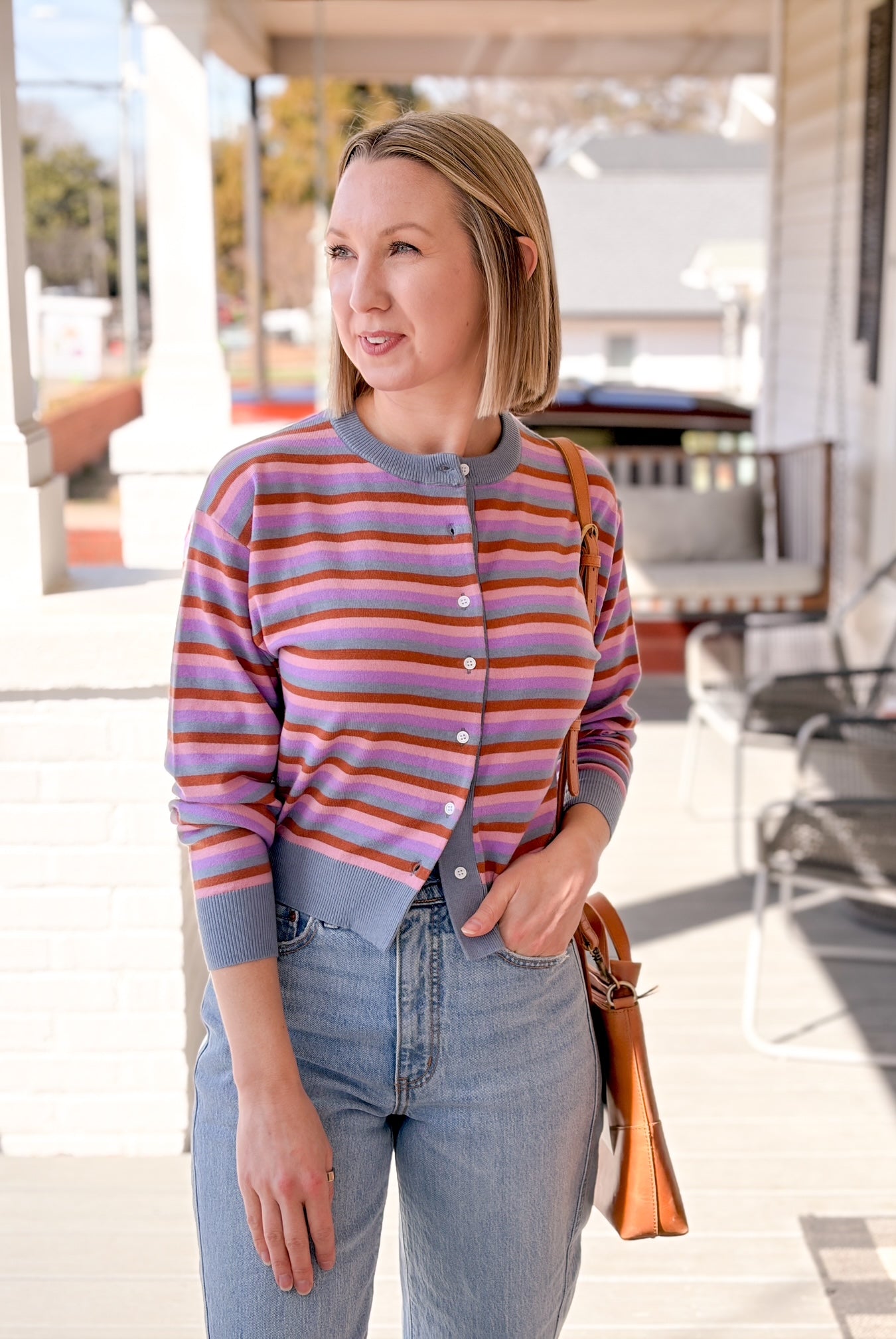 Rose & Lee Co Adria Cardigan, Bleu Clair Cardigan