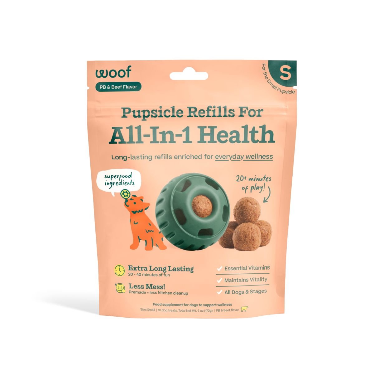 Rose & Lee Co All - in - 1 Wellness Small Pops, Peanut Butter & Beef Flavor Pets