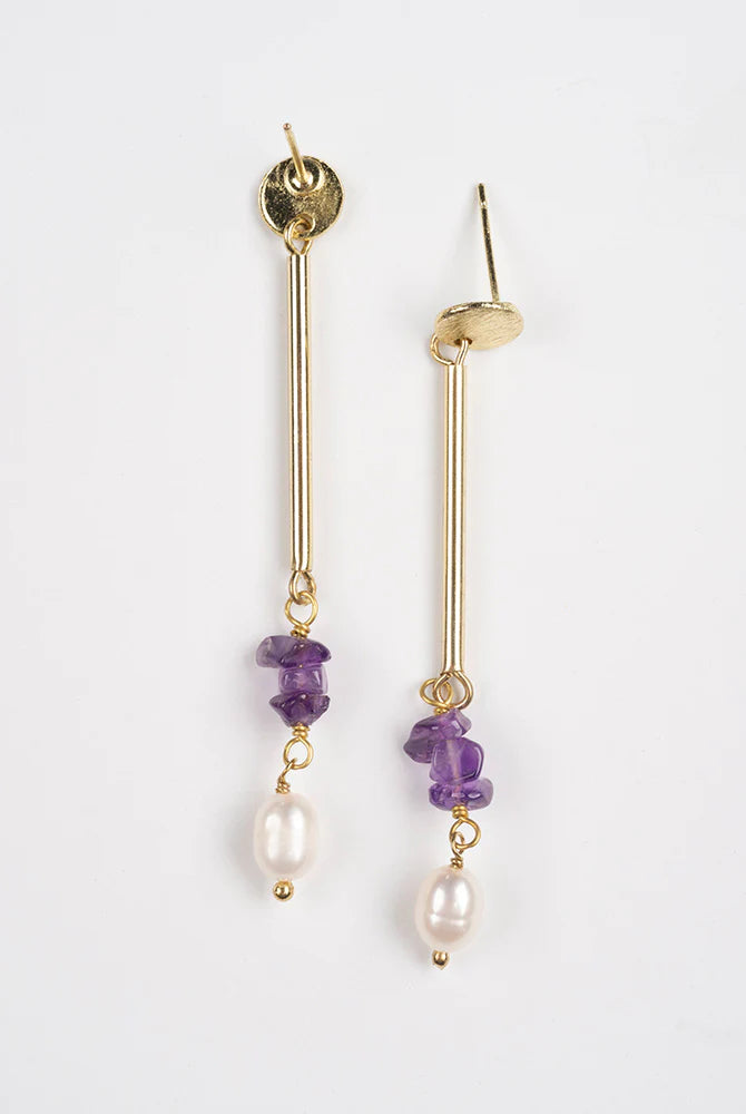 Amethyst Stone Earrings Apex Ethical Boutique
