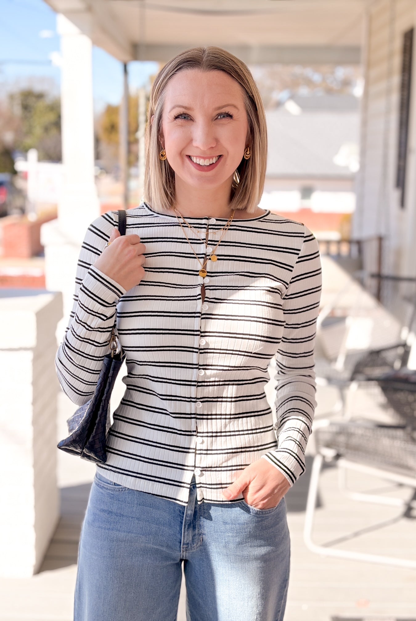 Rose & Lee Co Anna Top, Chalk/Black Stripe by Sanctuary Long Sleeve
