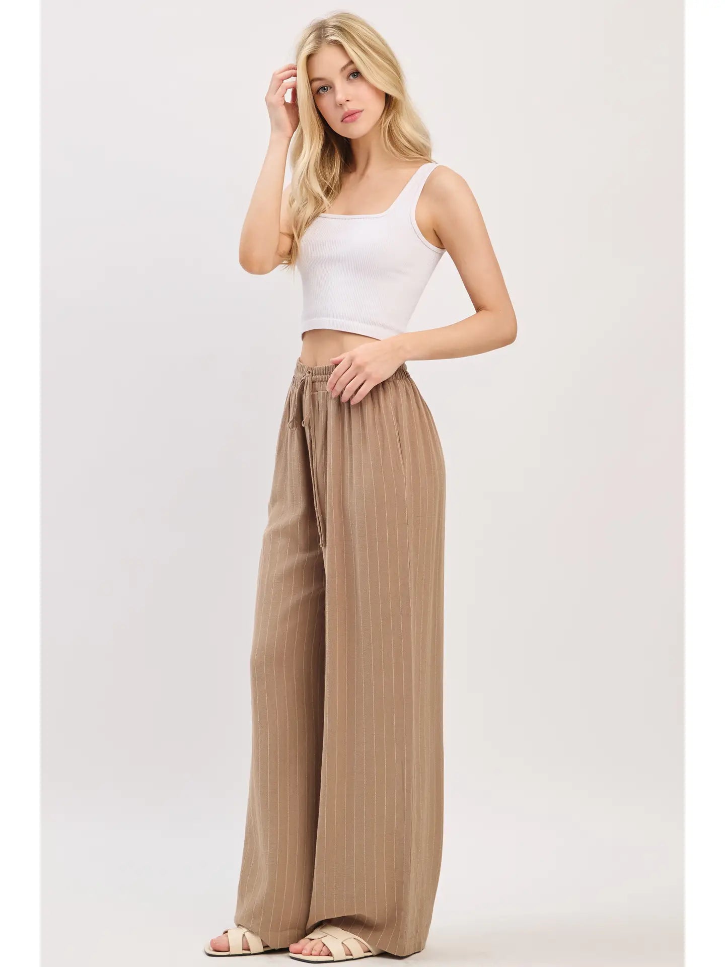 Mocha/White Stripe Pants
