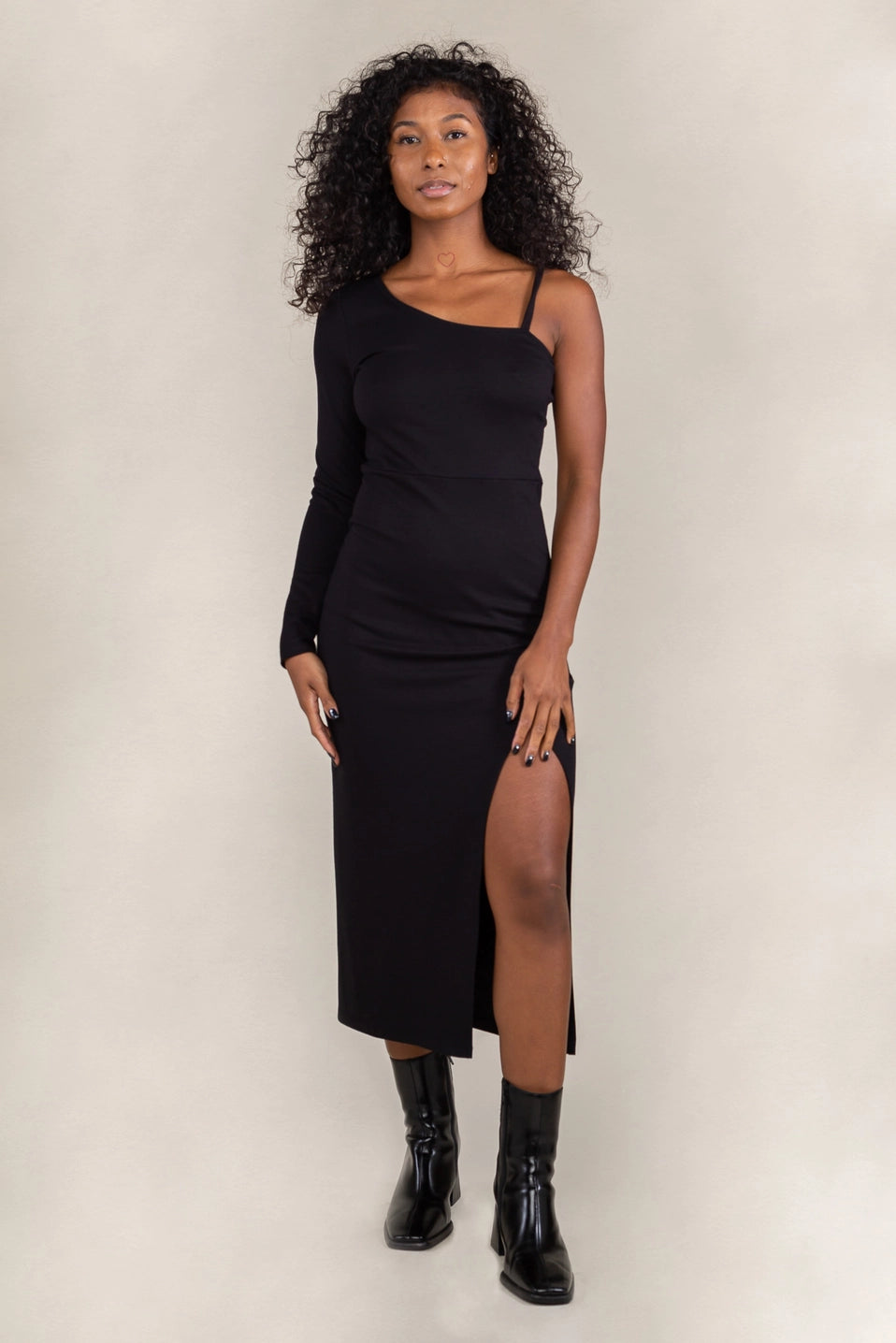 Asymmetrical Black Dress Apex Ethical Boutique