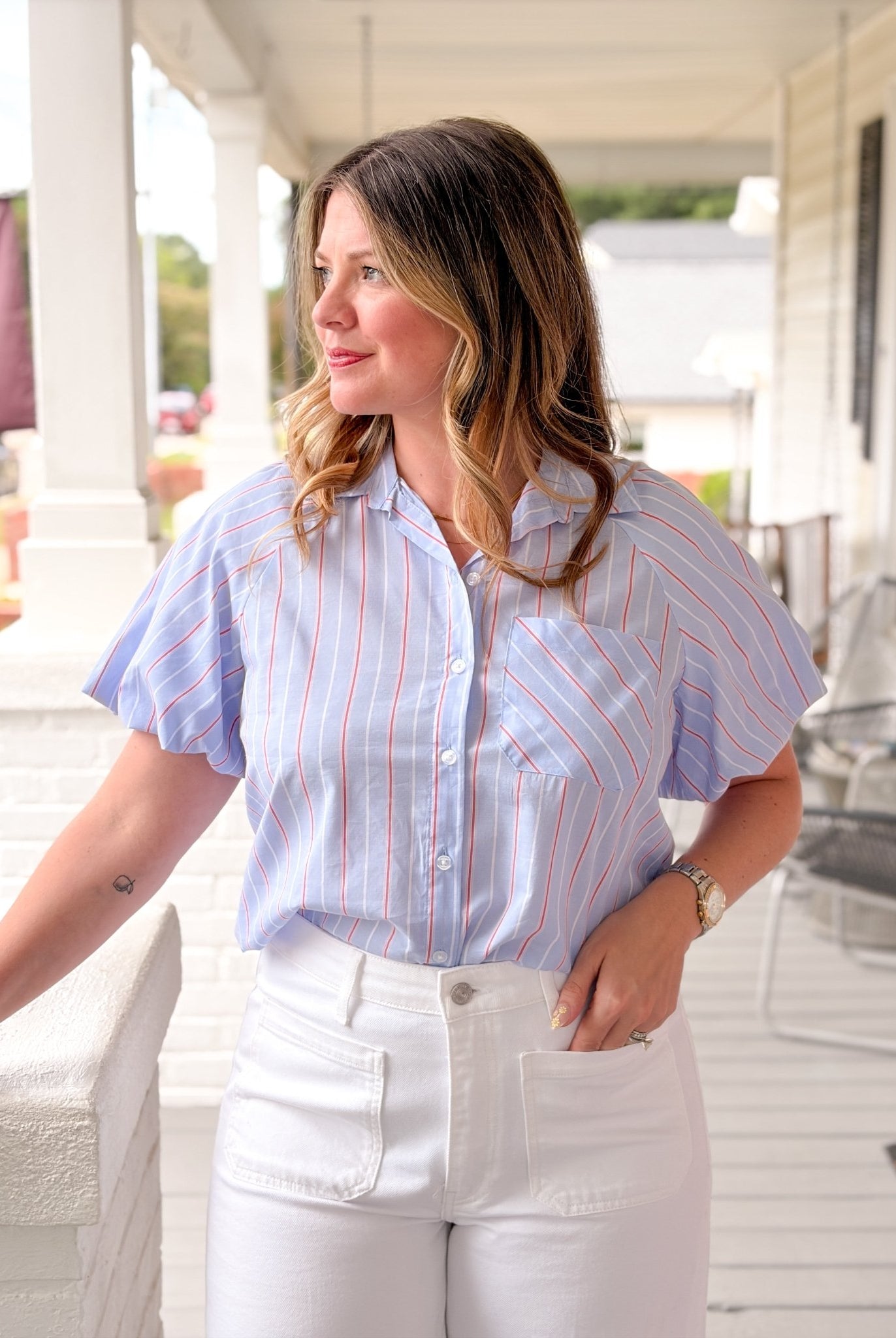Rose & Lee Co Bianca Top, Misty Cove Work Tops