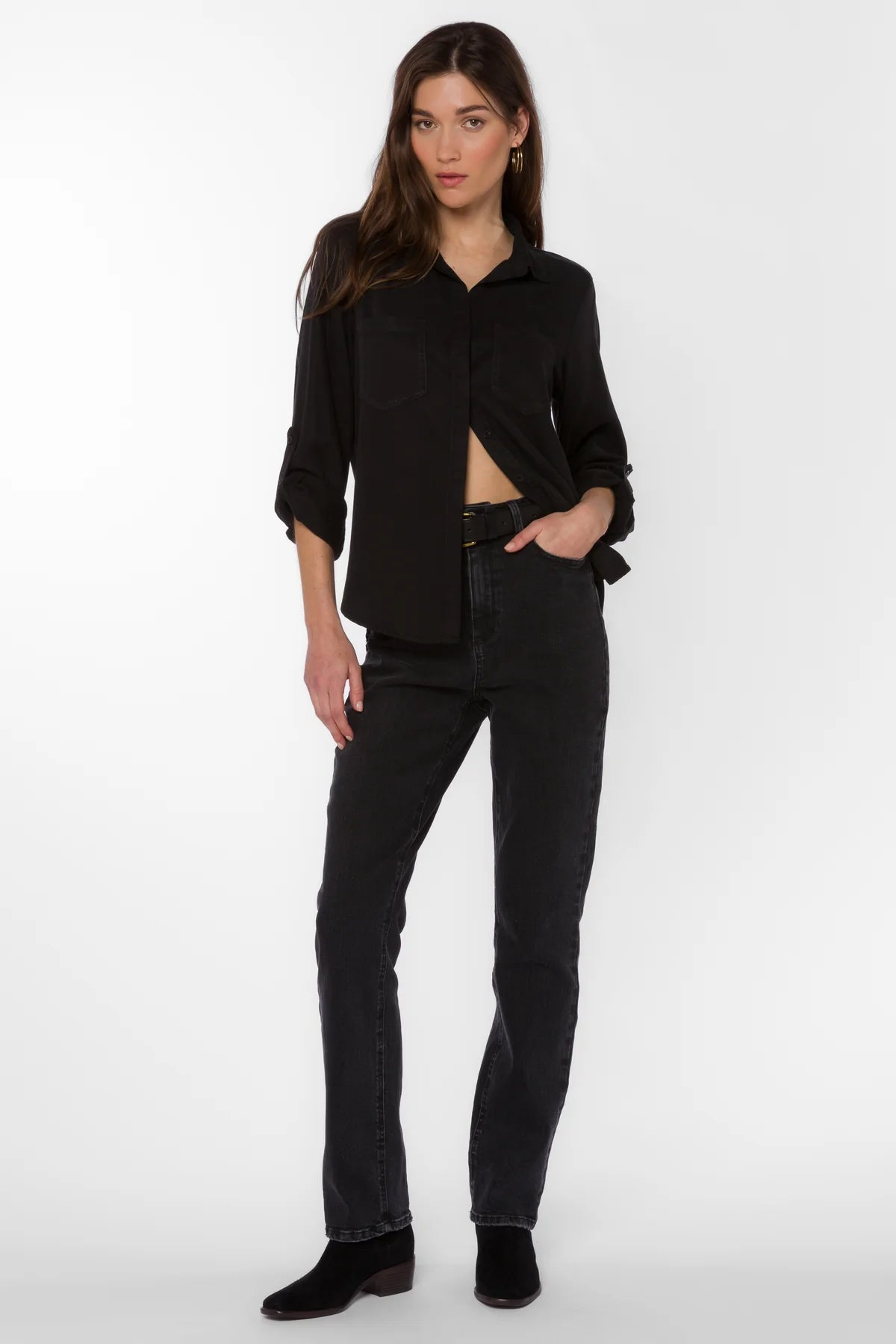 Black Long Sleeve Button Up