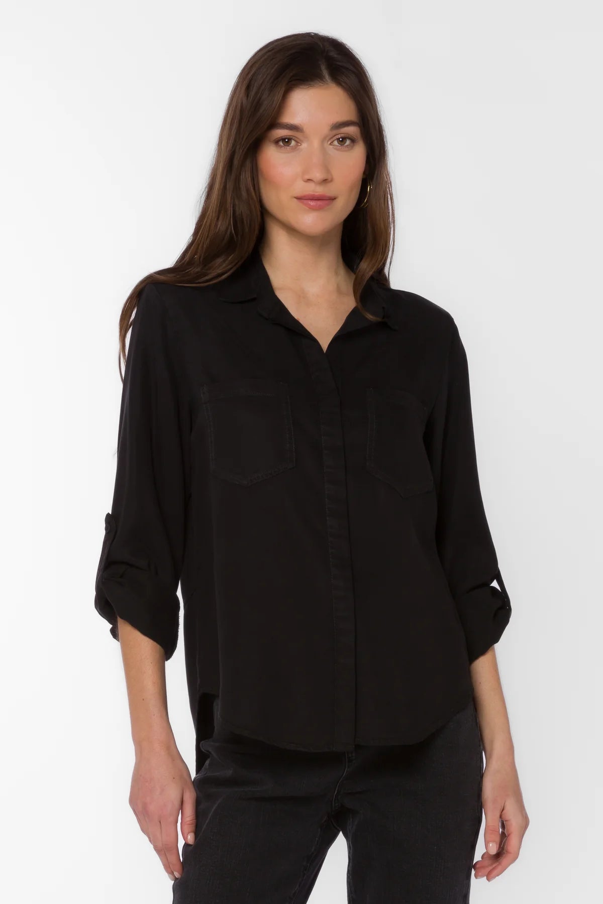 Black Long Sleeve Button Up