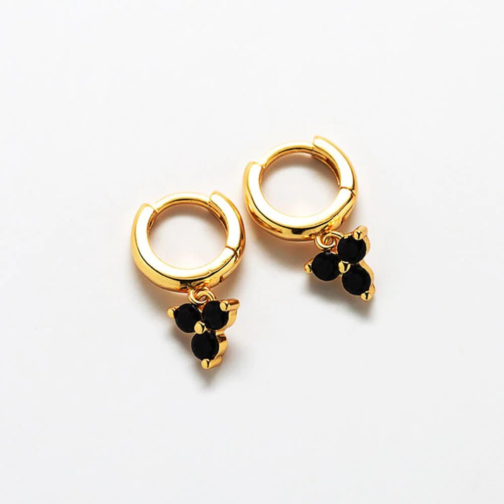 Rose & Lee Co Black CZ Huggies Earrings