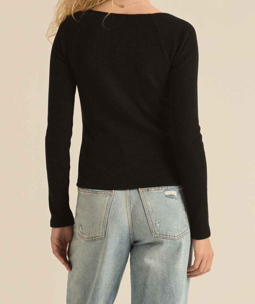 Rose & Lee Co Pia Top, Black by Z Supply Long Sleeve