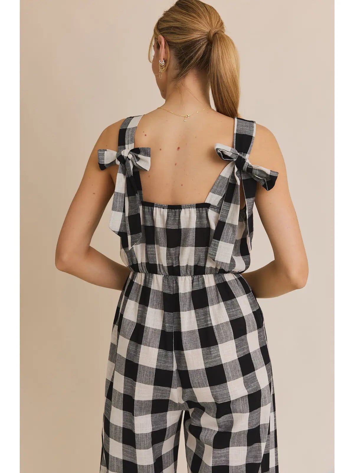 Rose & Lee Co Katherine Jumpsuit, Black/White Gingham unknown