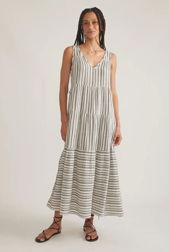 Black and White Striped Dress Apex Ethical Boutique