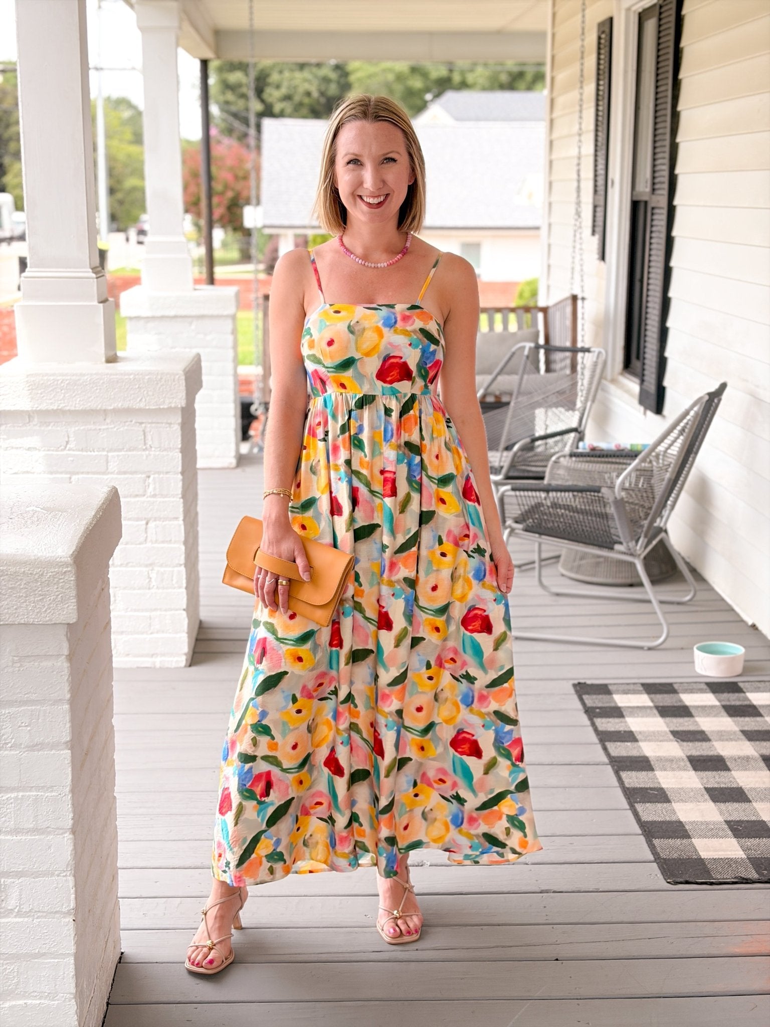 Rose & Lee Co Bloom Dress, Watercolor Floral Casual Dresses