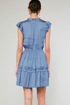 Blue Flutter Dress Apex Ethical Boutique