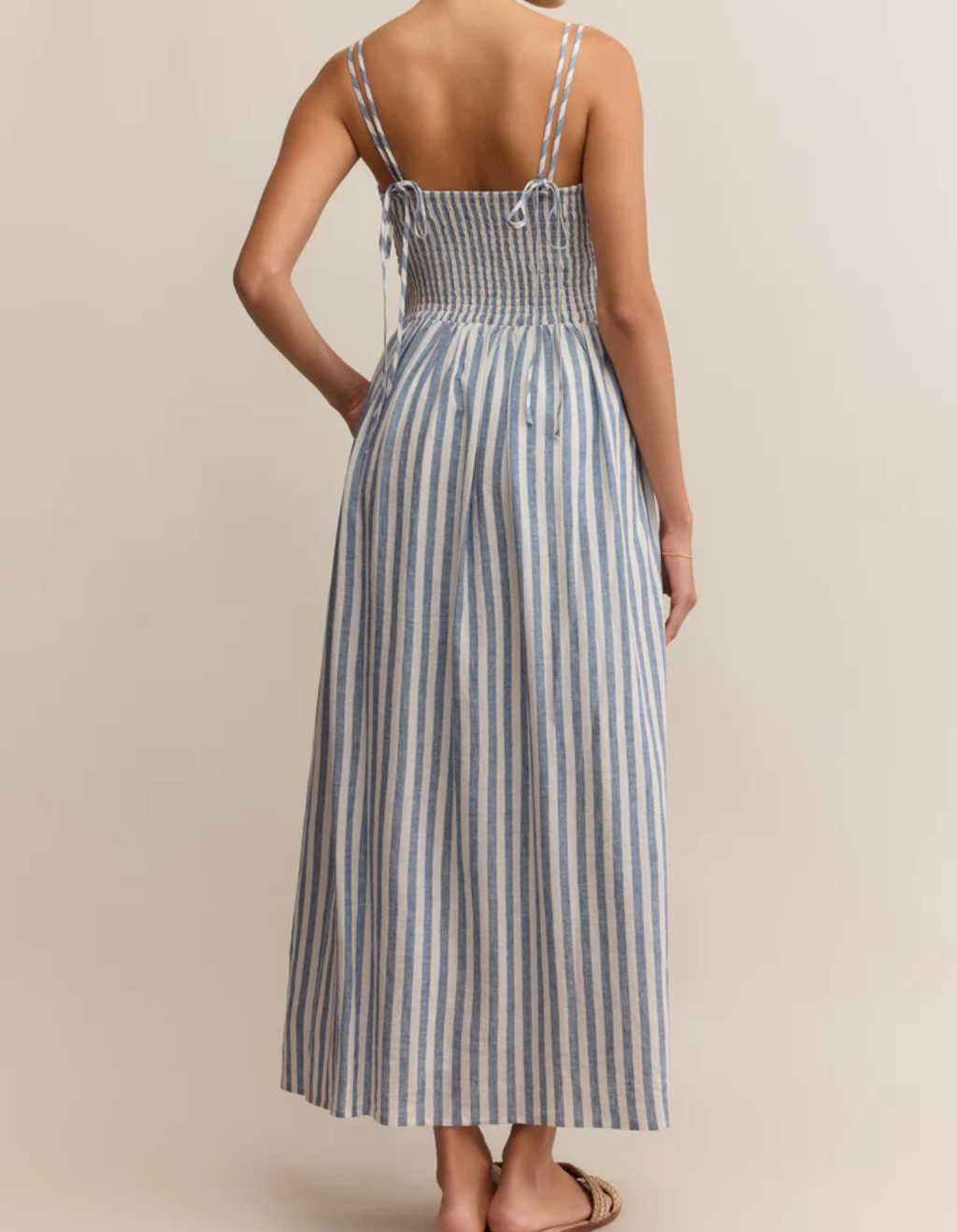 Striped Midi Sleeveless Dress