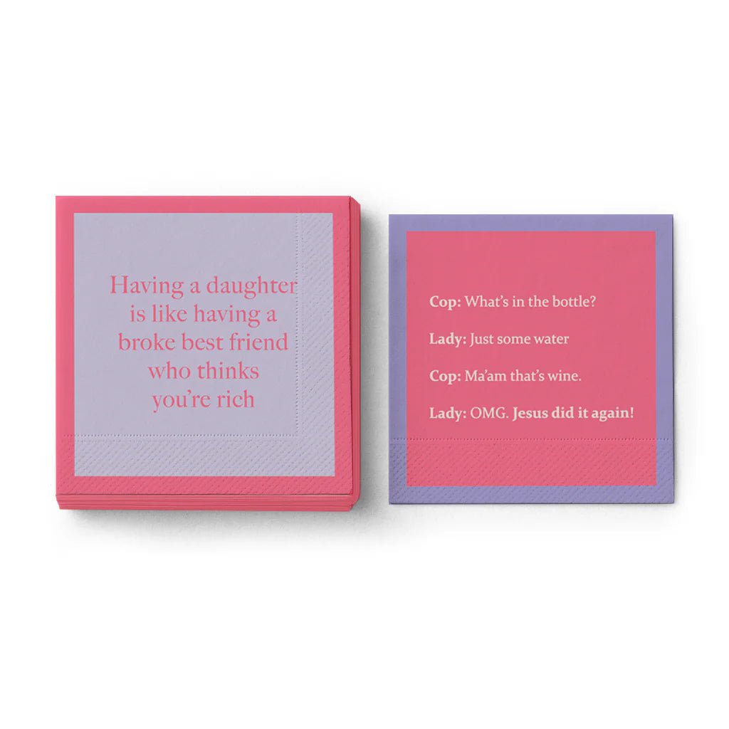 Rose & Lee Co Cocktail Napkin, Broke Best Friend Drinkware