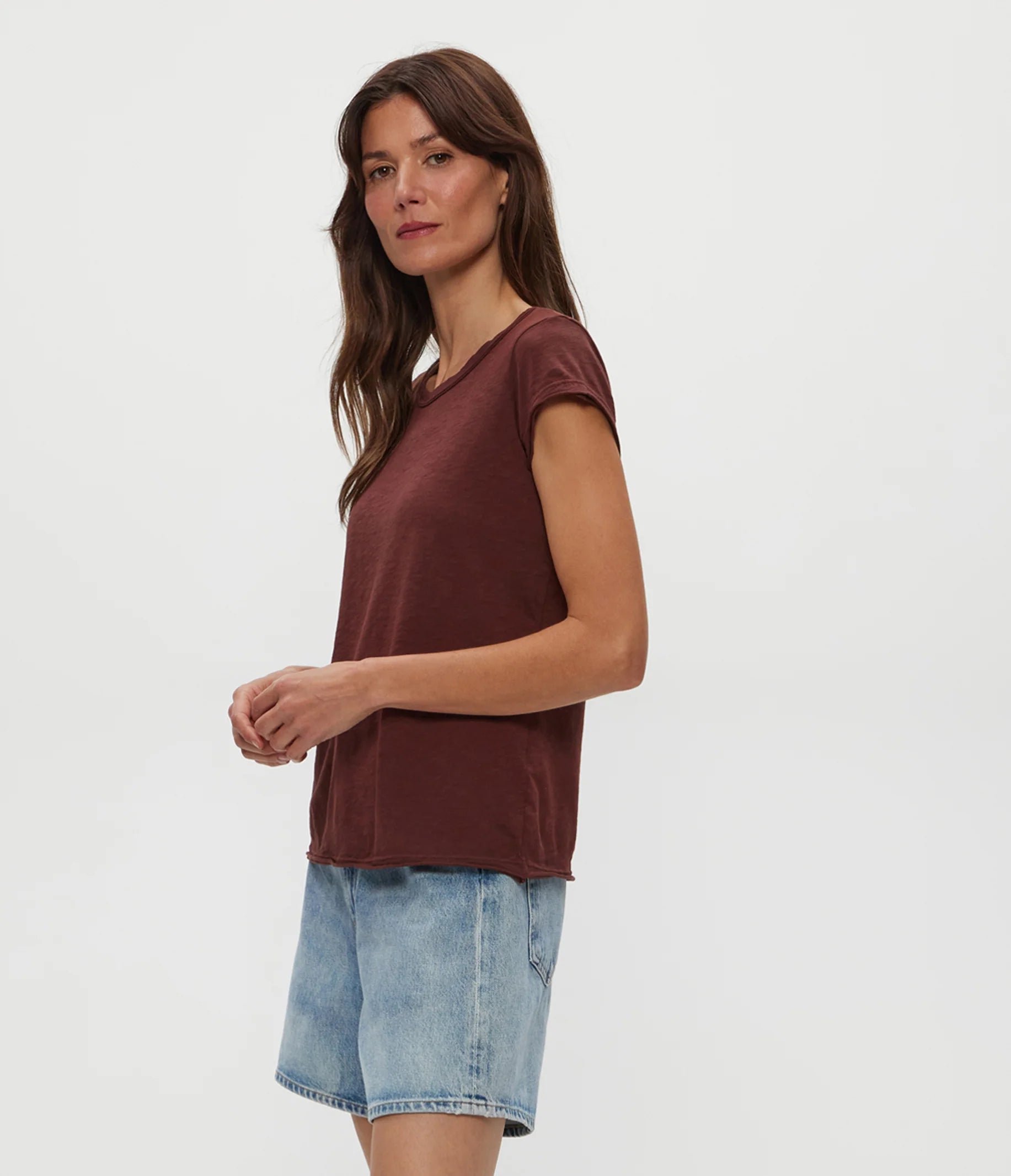 Brown Casual Short Sleeve Tee