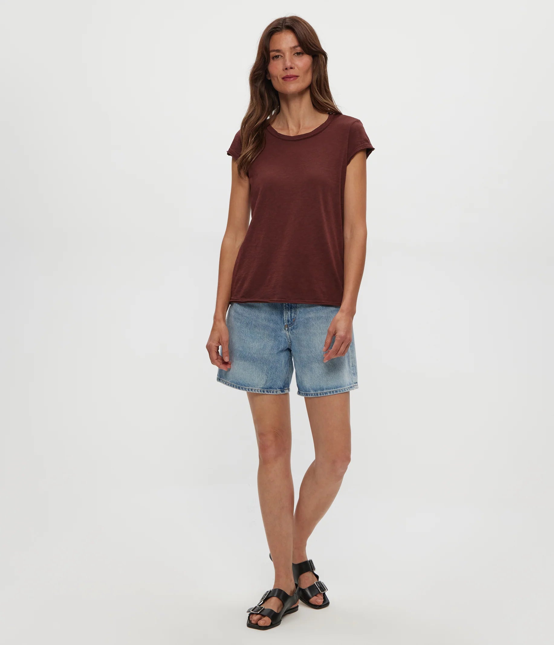 Brown Casual Short Sleeve Tee