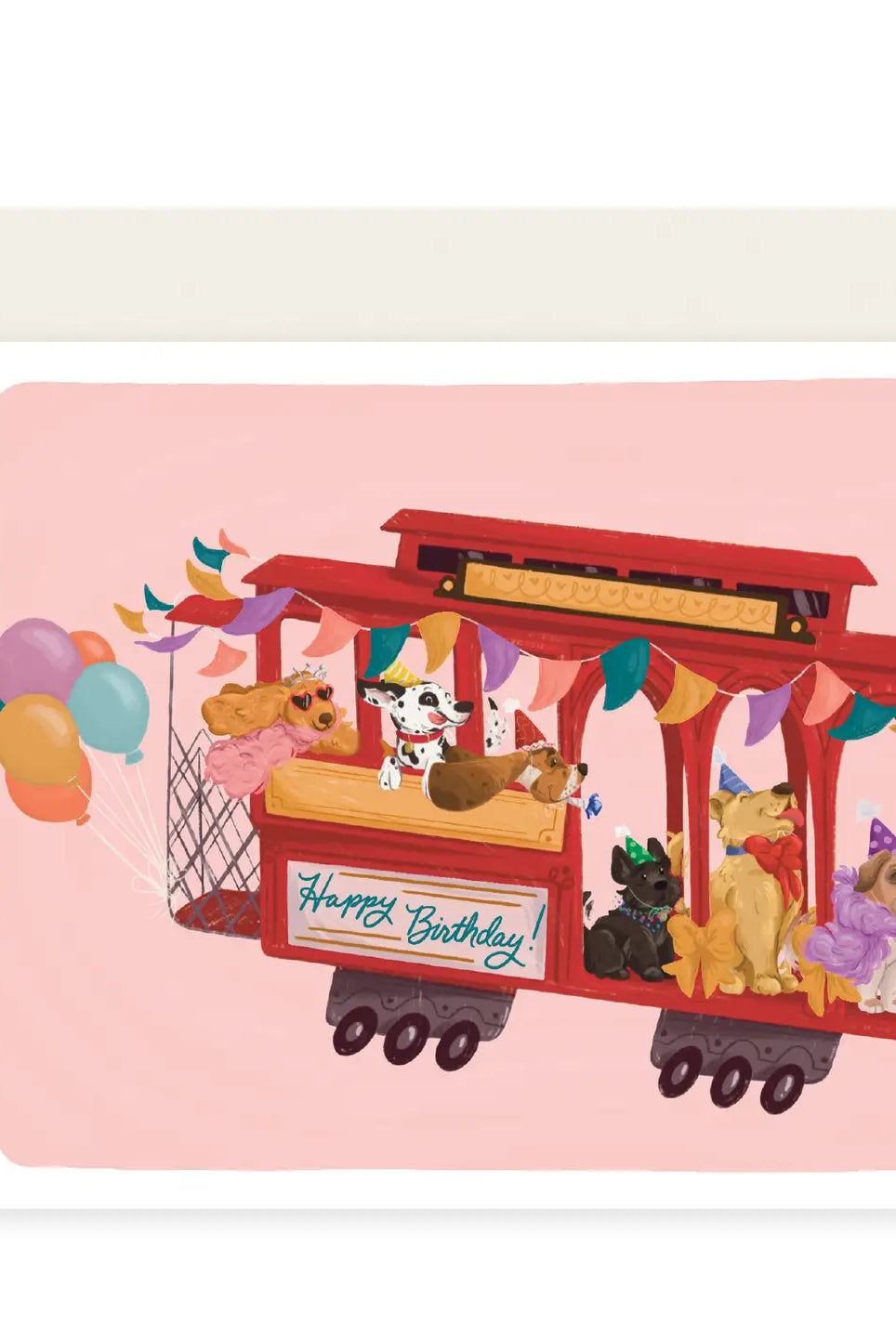 Rose & Lee Co Cable Car Dog Birthday Card Stationery