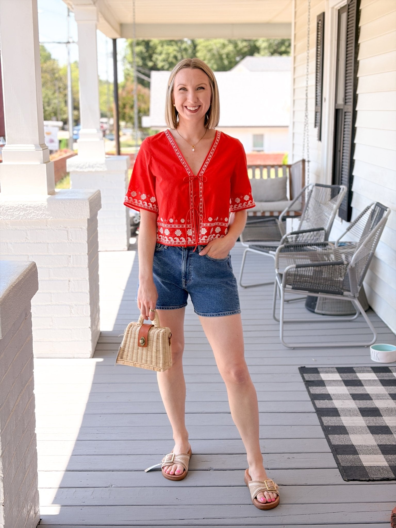 Rose & Lee Co Cast Of Waves Top, Lychee by Z Supply short sleeve