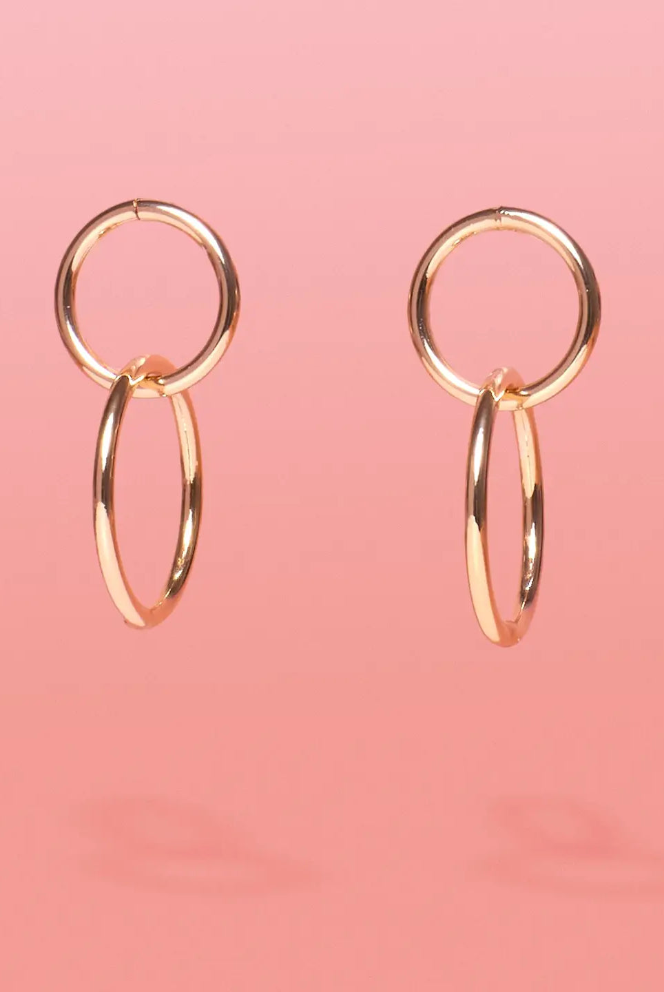 Rose & Lee Co Chai Gold 2 Tier Hoops Earrings