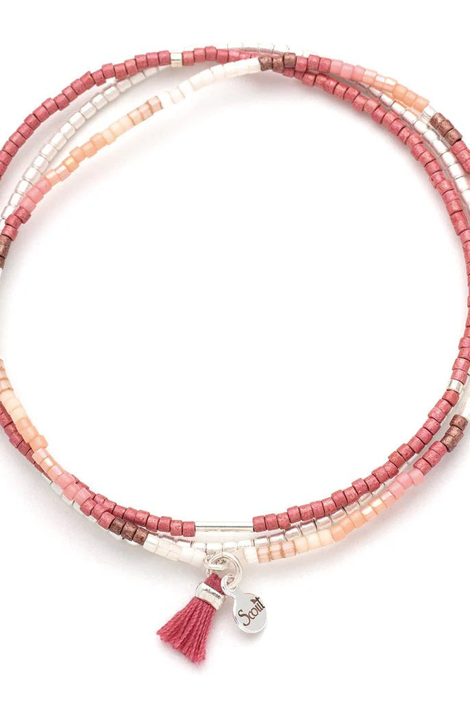 Rose & Lee Co Chromacolor Miyuki Bracelet Trio, Blush Multi/Silver Bracelets
