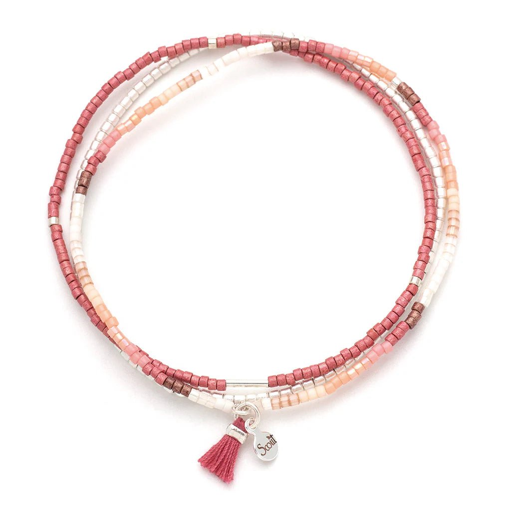 Rose & Lee Co Chromacolor Miyuki Bracelet Trio, Blush Multi/Silver Bracelets