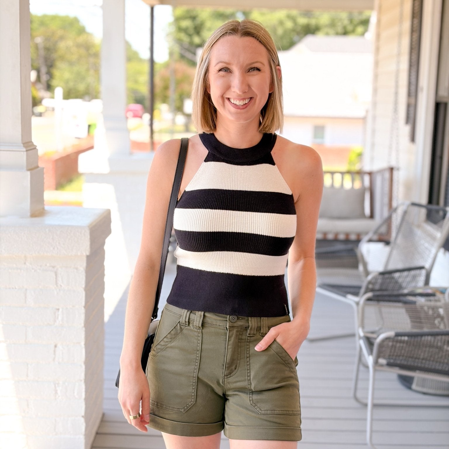 Rose & Lee Co Cindy Sweater Tank, Black/Pearl Tanks