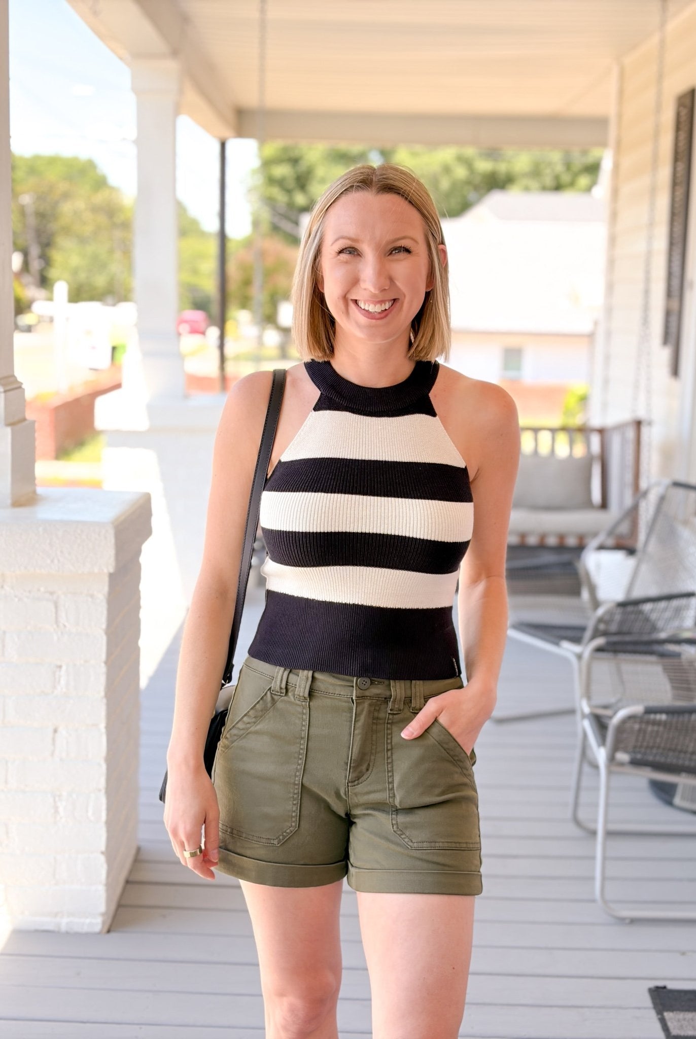 Rose & Lee Co Cindy Sweater Tank, Black/Pearl Tanks