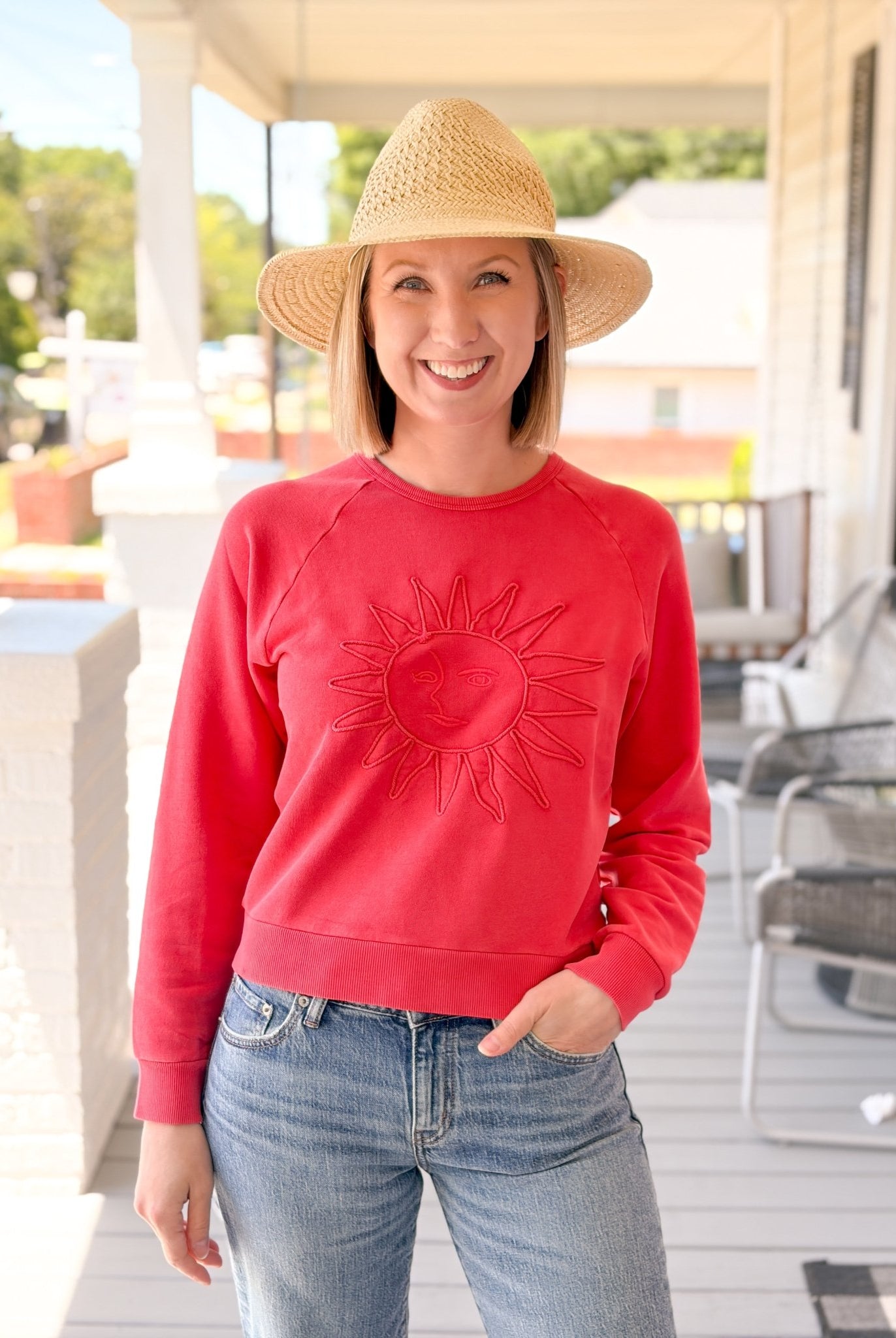 Rose & Lee Co Cloud 9 Sweatshirt, Washed Red by Marine Layer Sweatshirt & Hoodies