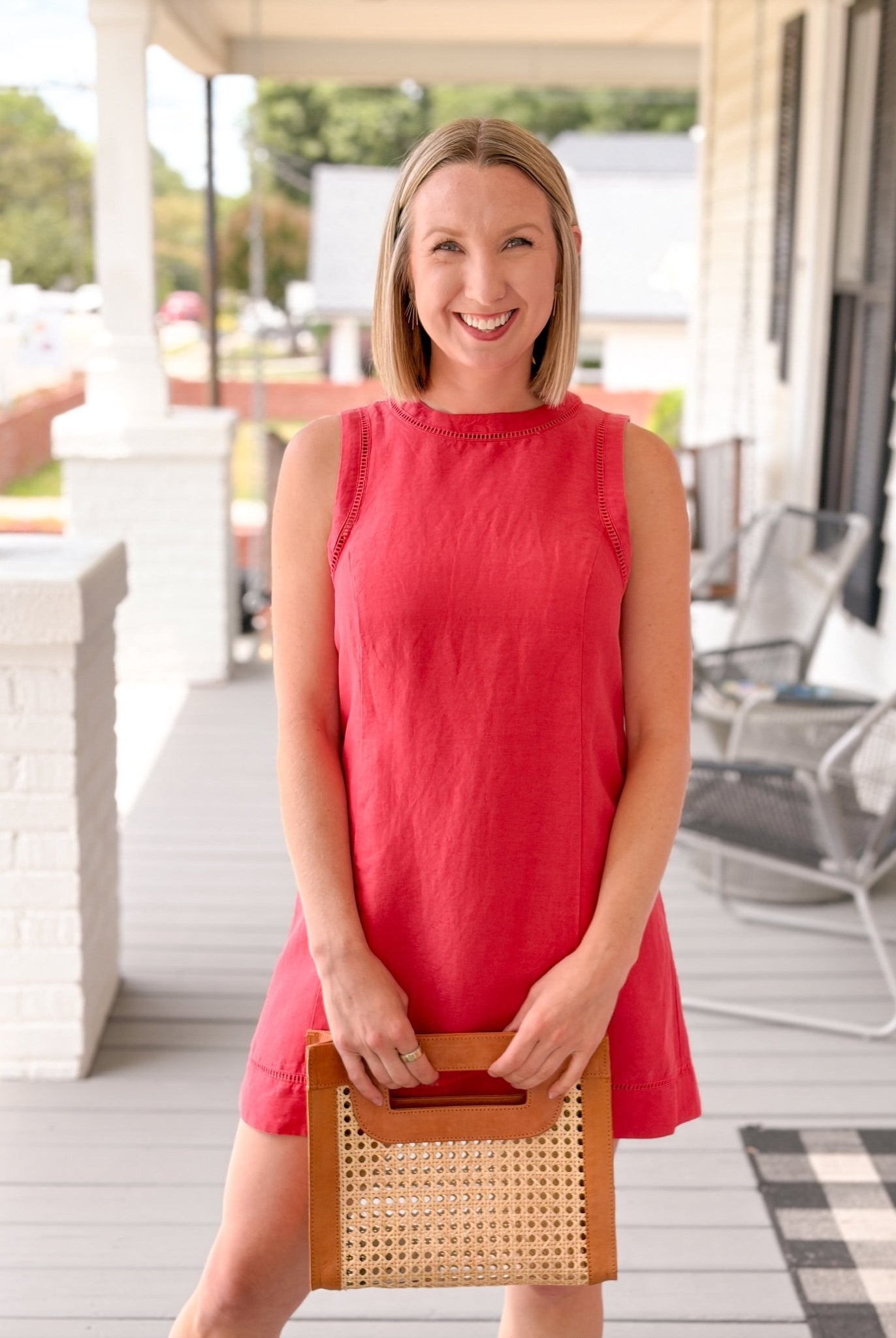 Rose & Lee Co Cora Linen Dress, Red by Marine Layer Work Dress