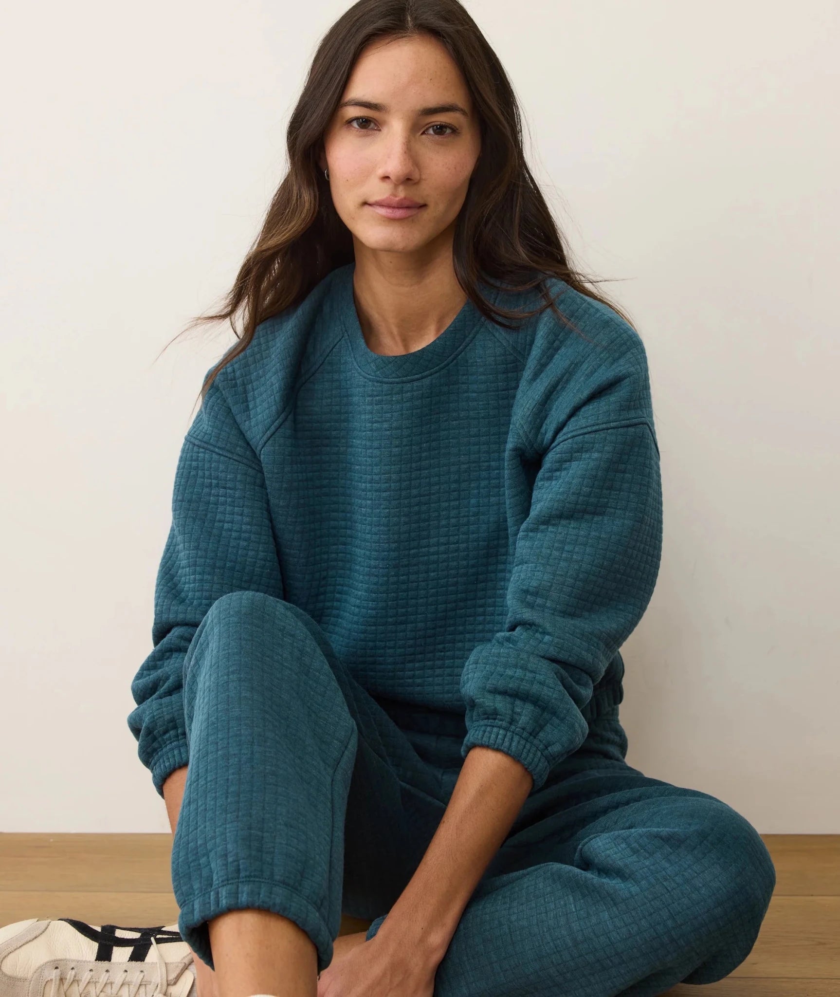 Rose & Lee Co Corbet Crewneck, Dark Teal Heather by Marine Layer Sweatshirt & Hoodies