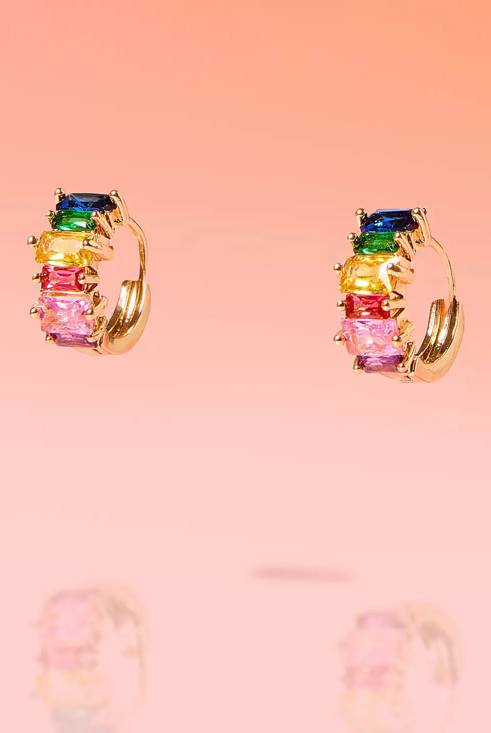 Rose & Lee Co Dainty Huggie Hoop, Multicolor Earrings