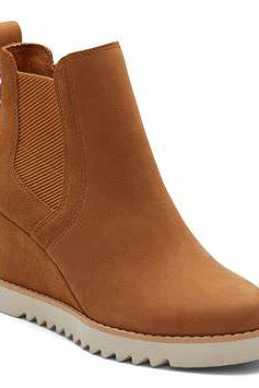 Brown wedge bootie
