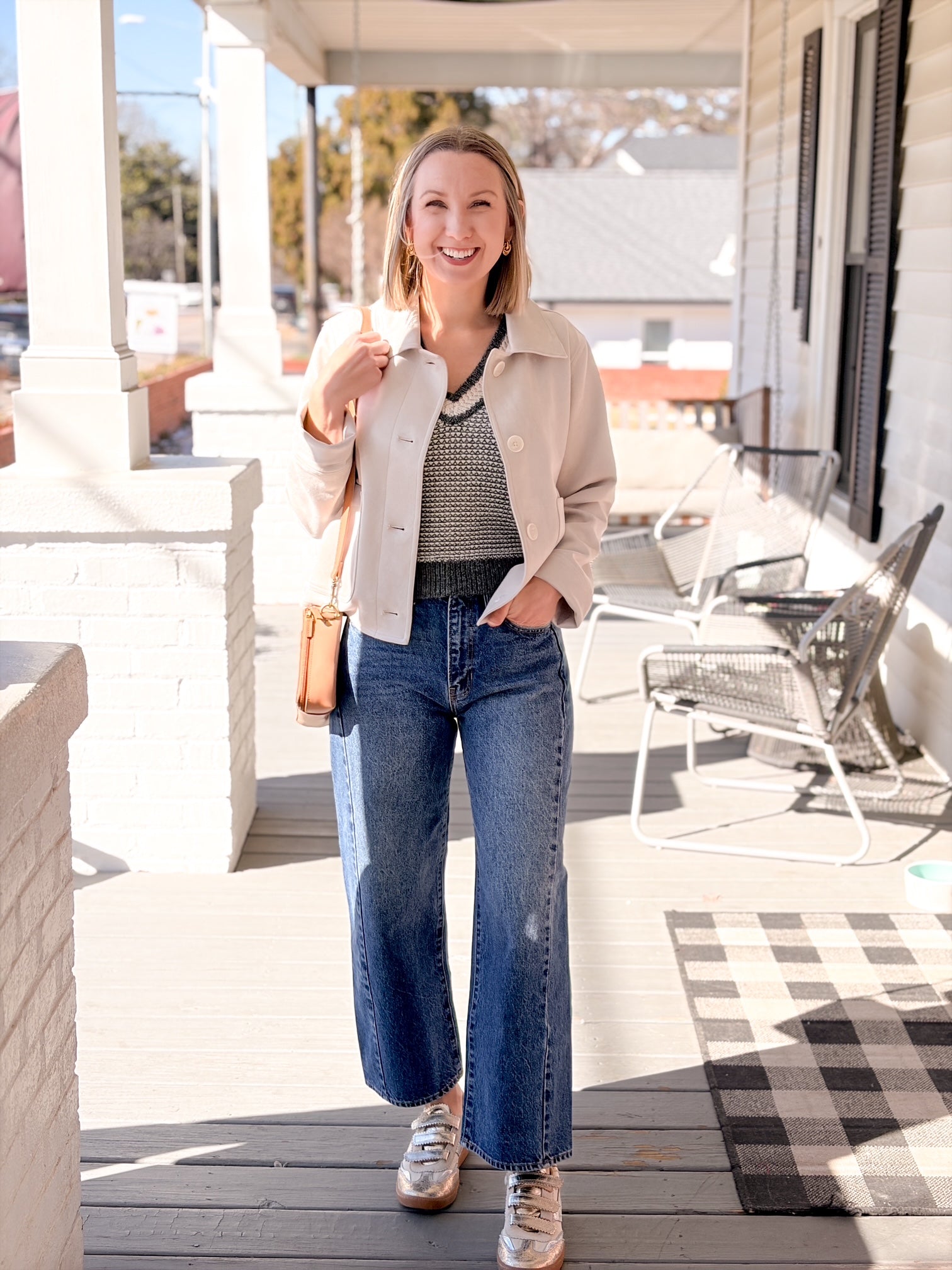 Faux Suede Midweight Patch Pocket Jacket