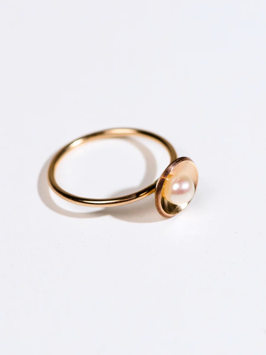 Rose & Lee Co Emma Pearl Dish Ring, Gold - Filled Rings
