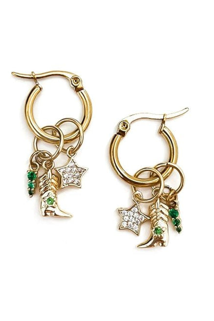 Rose & Lee Co Ernest Charm Hoop Earrings Earrings