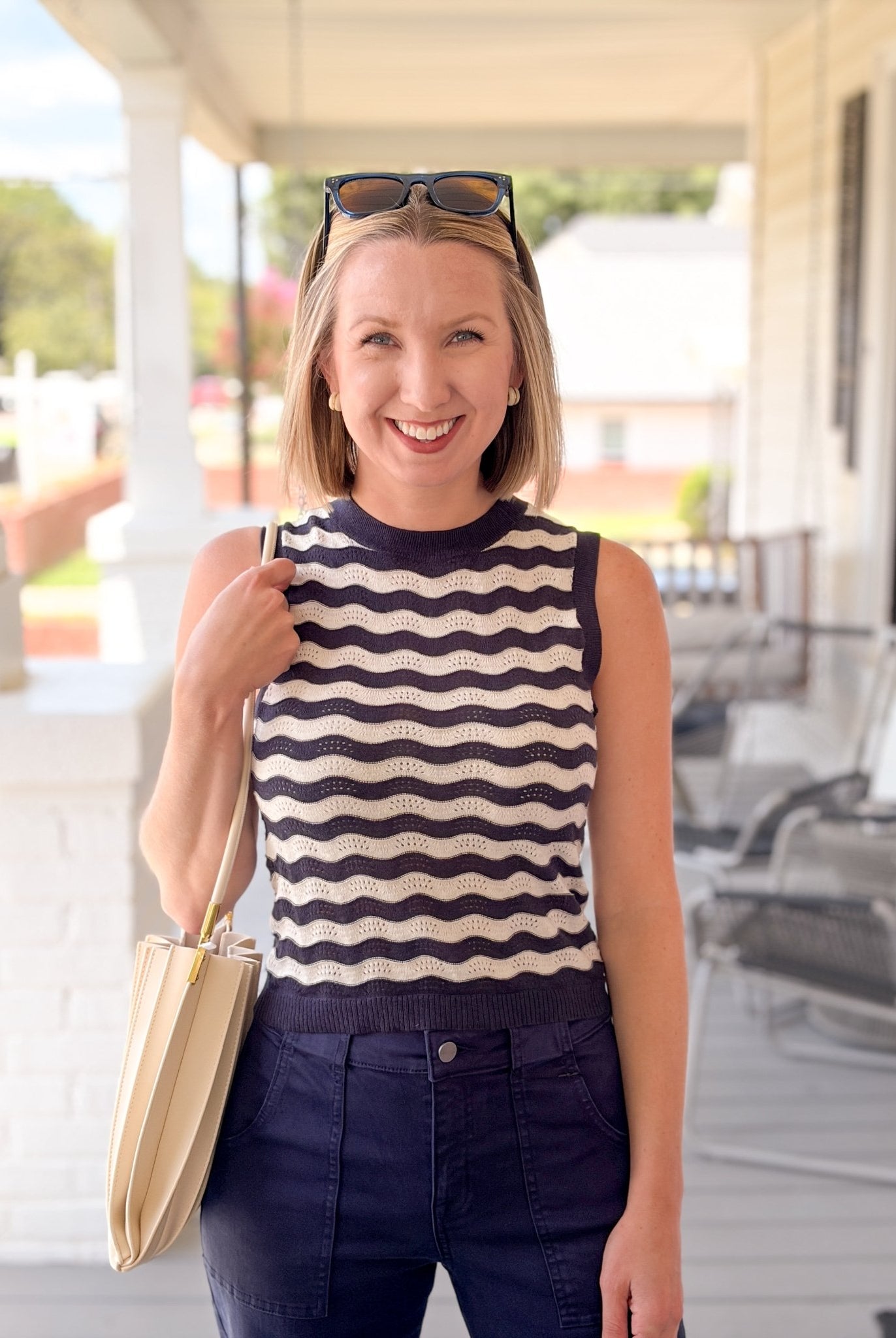 Rose & Lee Co Everyday Sweater Tank, Inkstorm/Dark Opal Stripe by Sanctuary Tanks