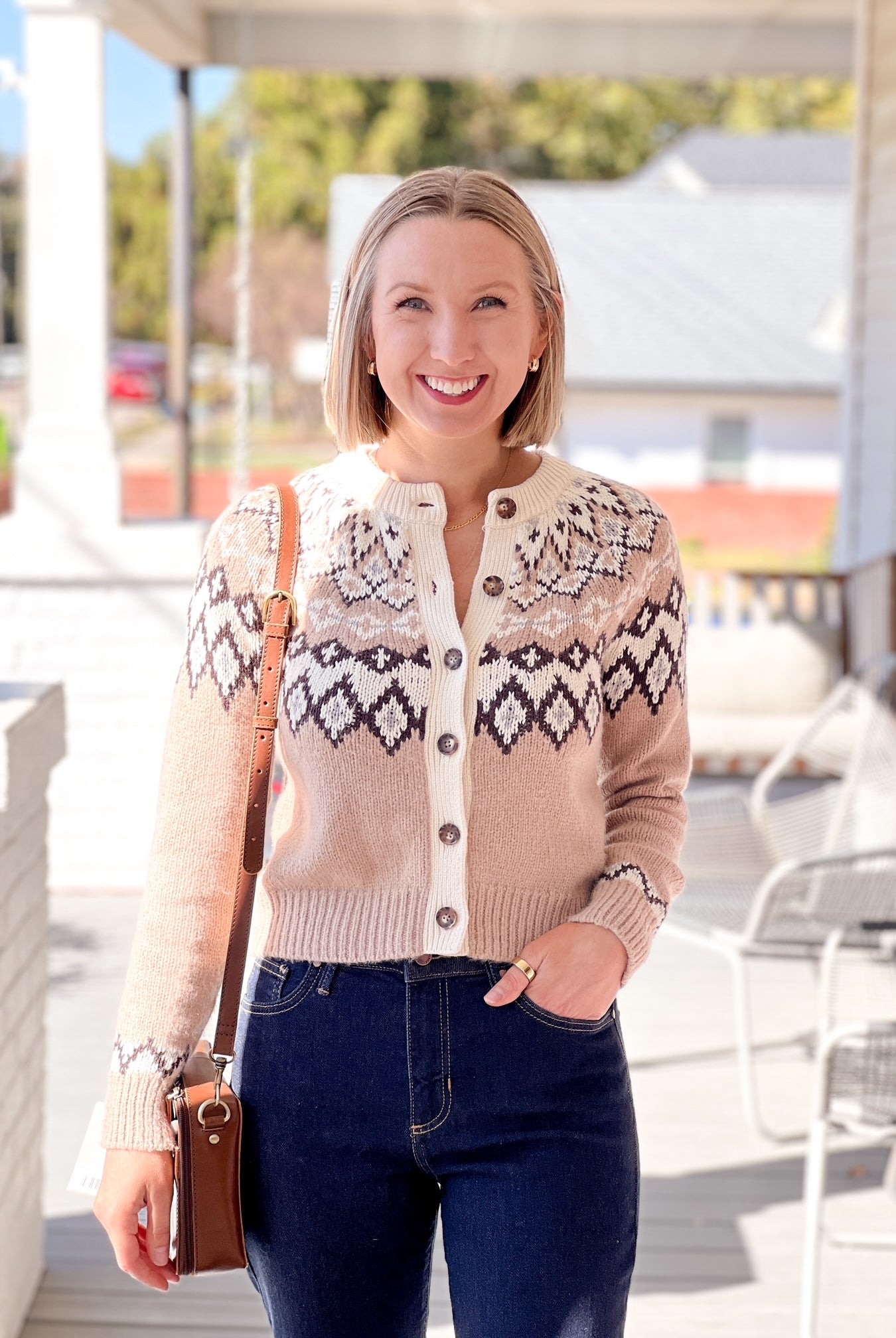 Neutral Fair Isle Cardigan