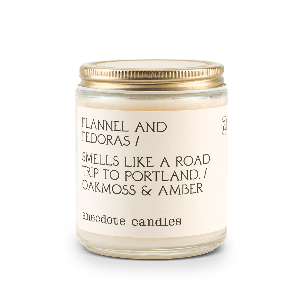 Rose & Lee Co Flannel & Fedoras Candle, Oakmoss & Amber Candles