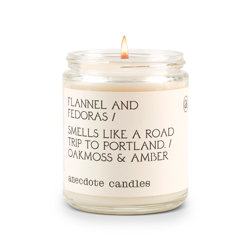 Flannel & Fedoras Candle Apex Ethical Boutique