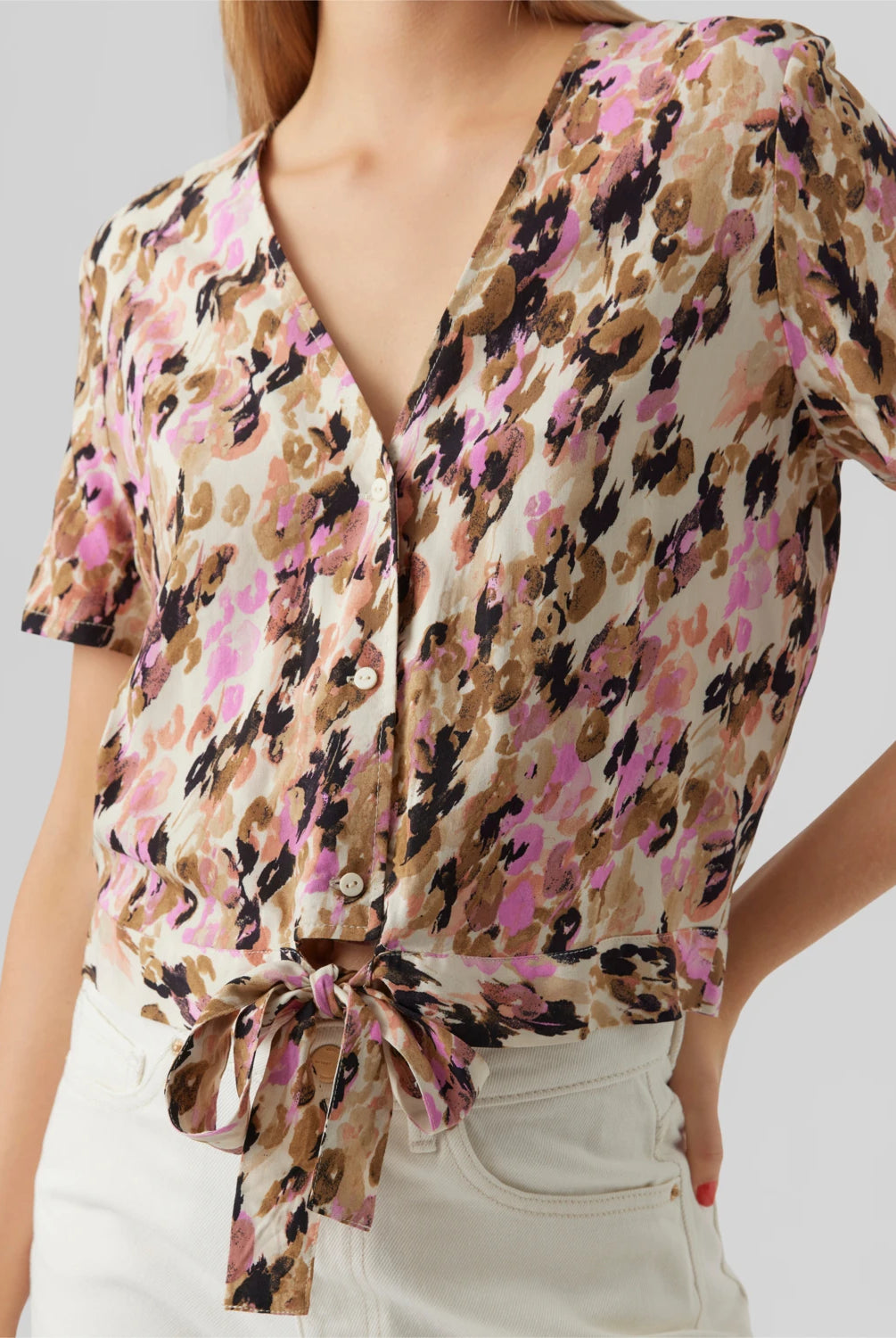 Floral Short Sleeve Top Apex Ethical Boutique