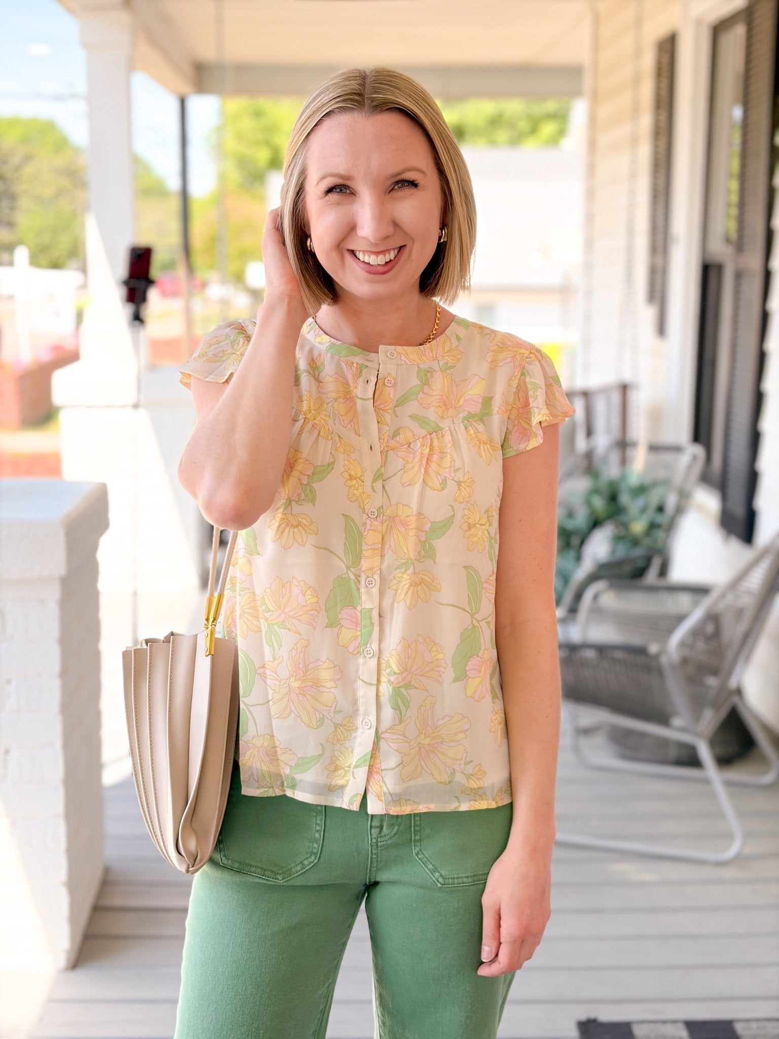 Rose & Lee Co Free Spirited Top, Gentle Lily by Sanctuary Work Tops