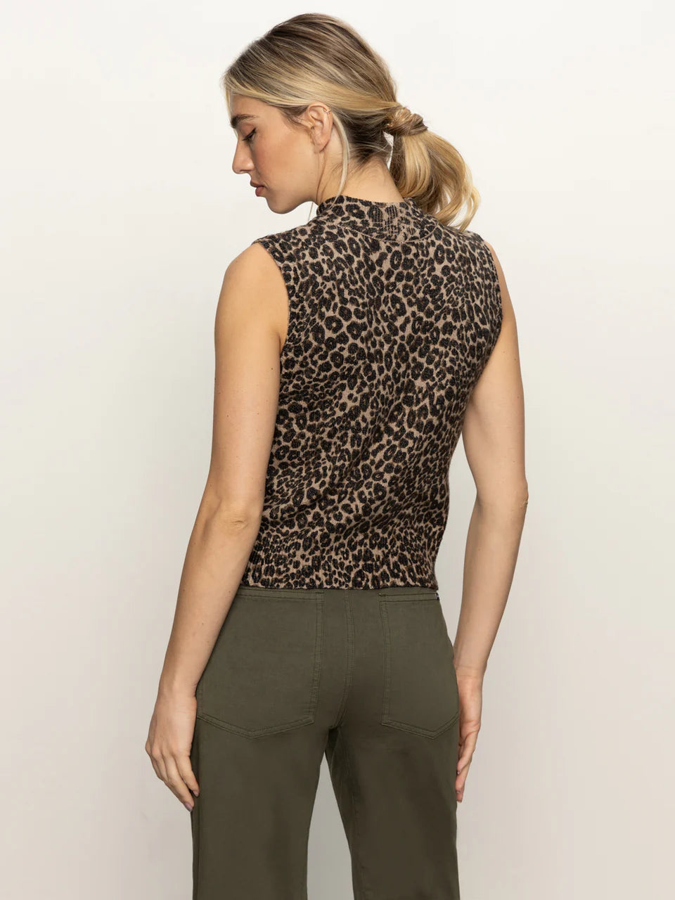 leopard tank with high neckline