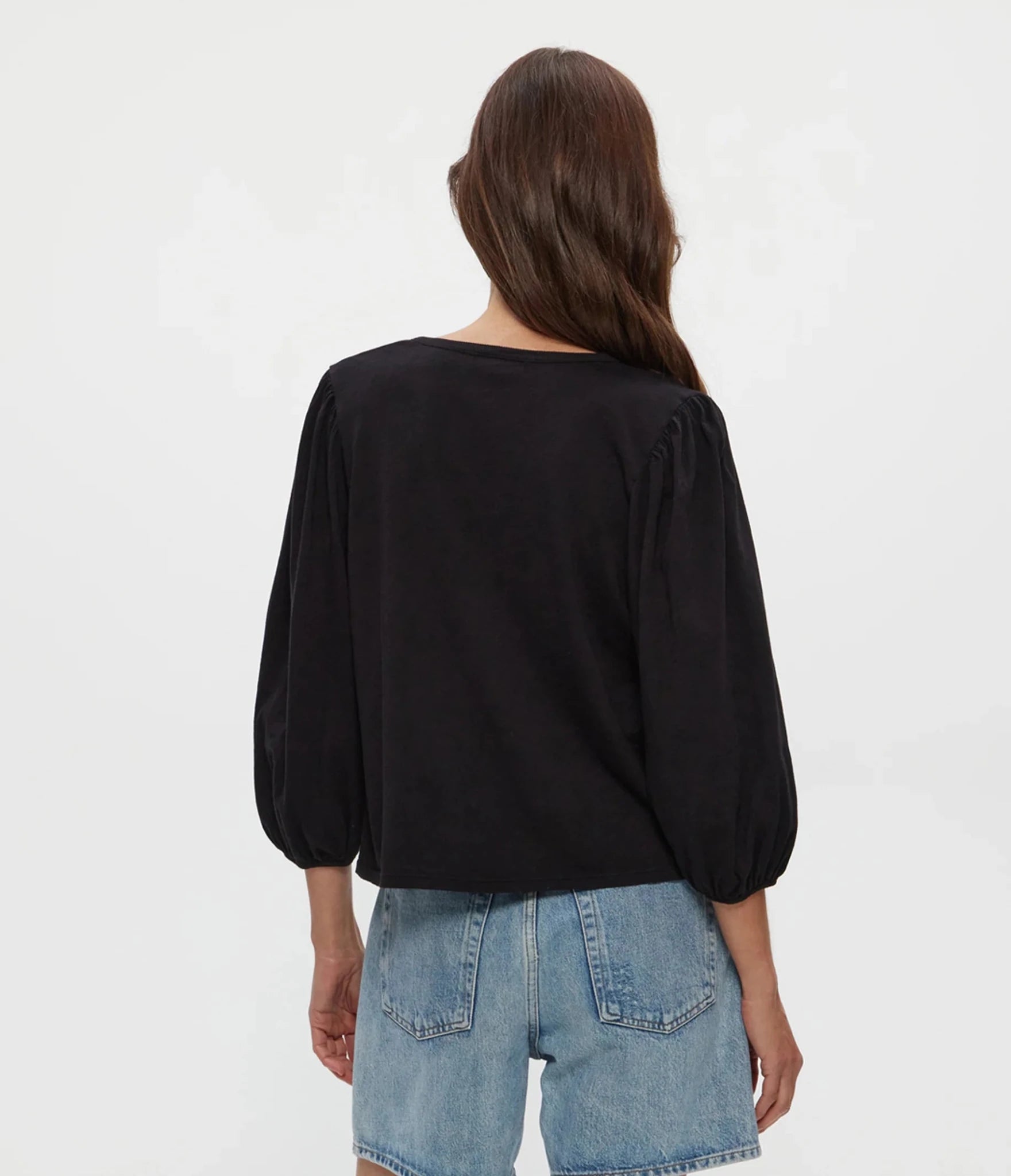 Rose & Lee Co Gabi Top, Black by Michael Stars Long Sleeve