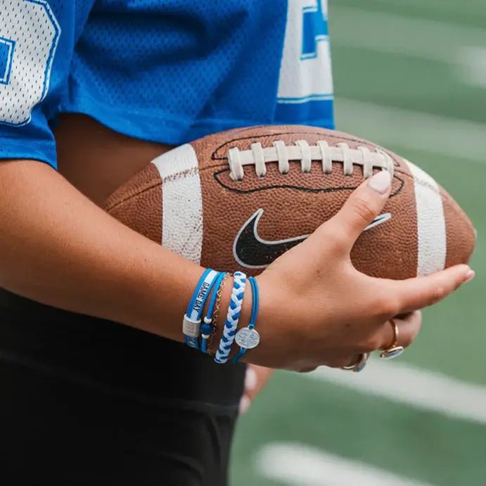 Rose & Lee Co Game Day Hair Tie Bracelet Set, Blue/White Hair