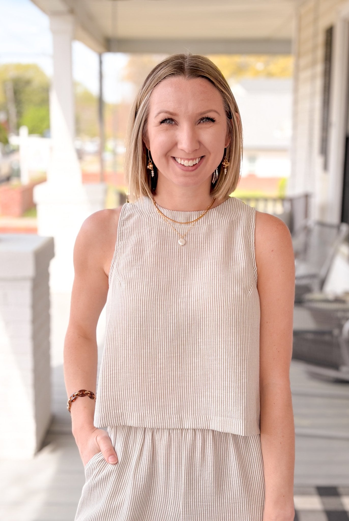 Rose & Lee Co Garden Sun Tank, Taupe Tanks