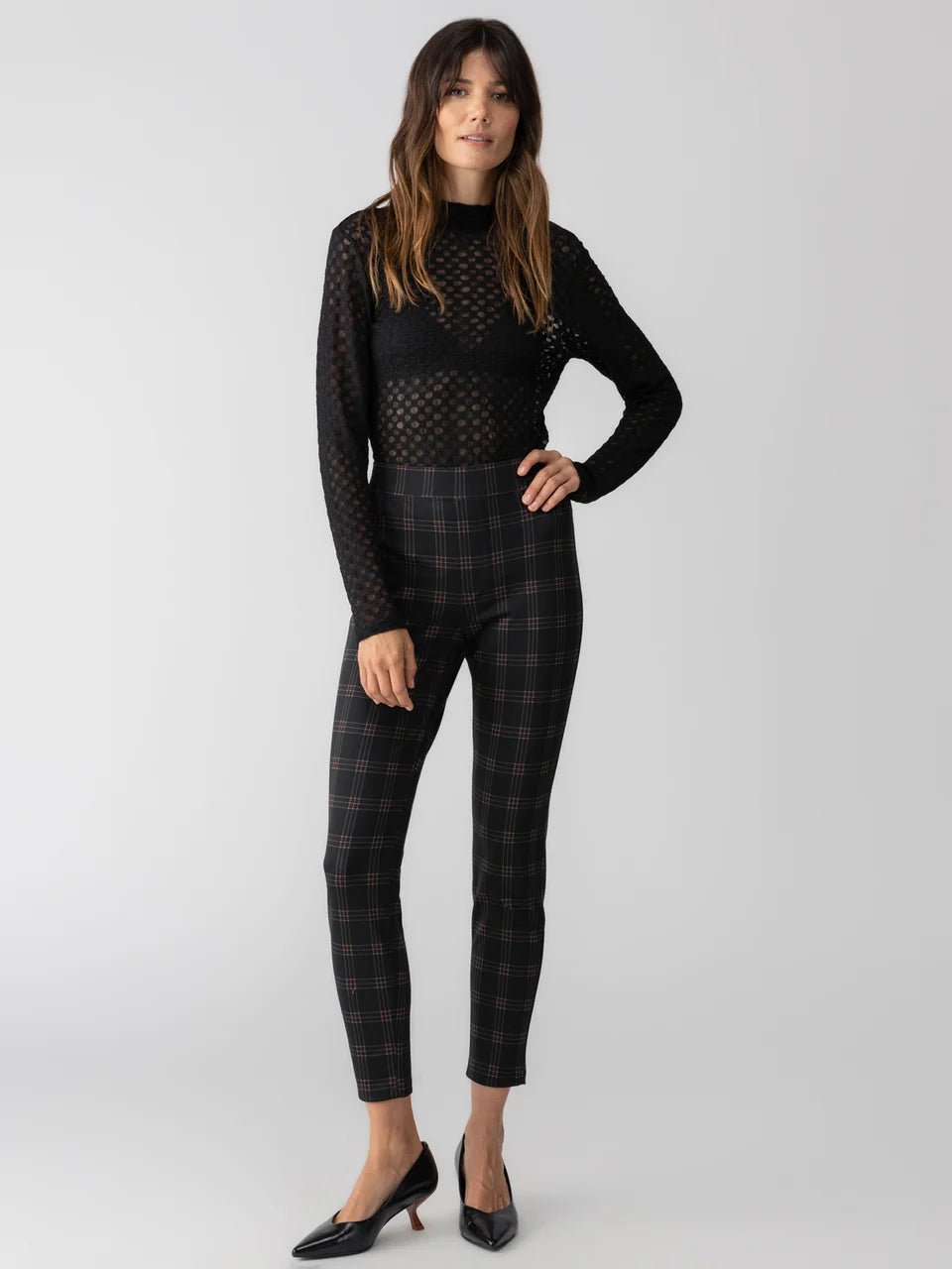 Rose & Lee Co Runway Leggings, Garnet Plaid by Sanctuary unknown